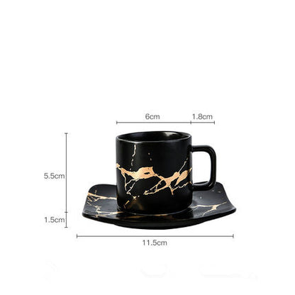 Coffee Mugs Marble Gold Inlay